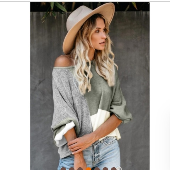 Cute Asymmetrical block pullover sweater - Picture 3 of 6